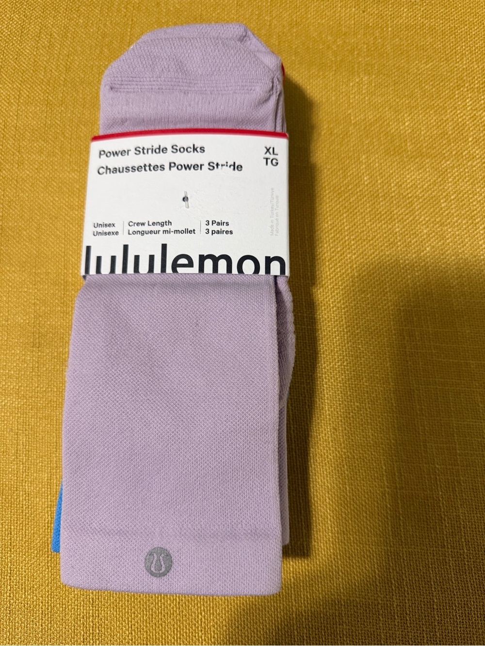 lululemon athletica  Power Stride Crew Socks in Light Purple (Lavender) -xl